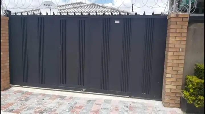 Installed mild steel gate